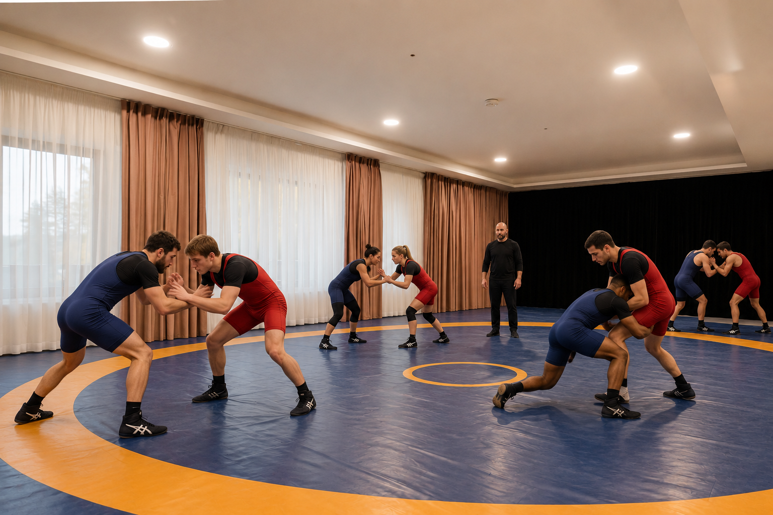 Trening w parach podczas zgrupowania sportowego