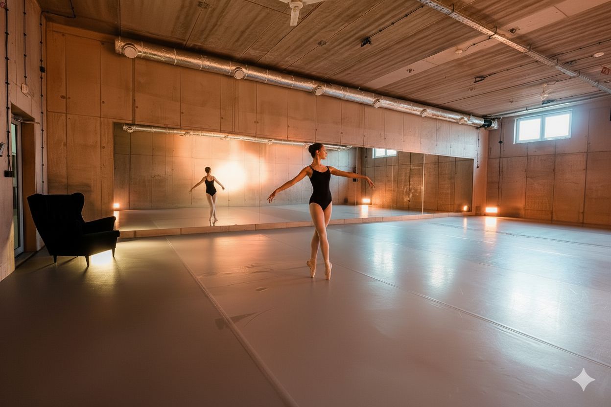 Sala z lustrami do prowadzenia zajęć tanecznych