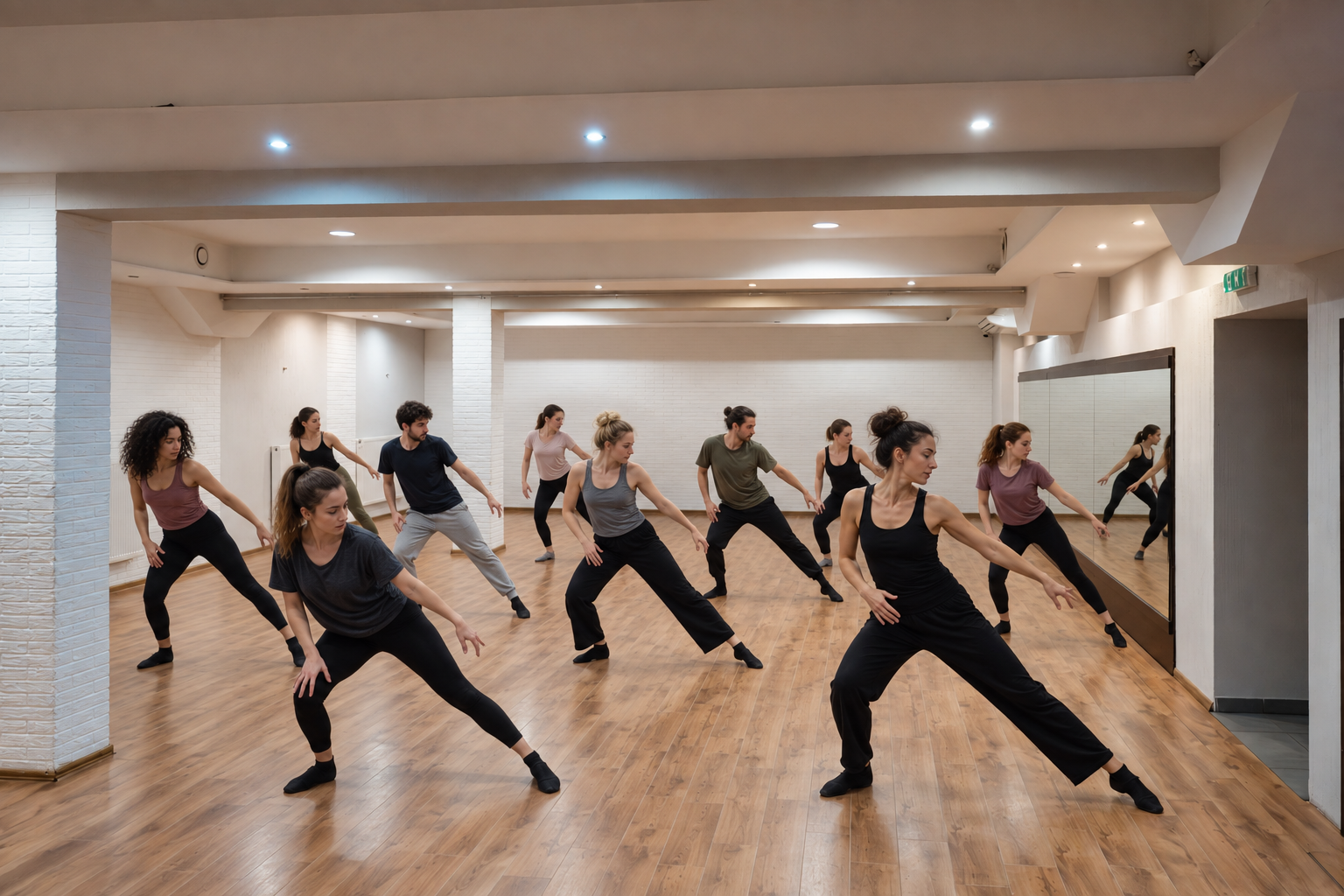 Trening podczas obozu tanecznego w ośrodku Gwarek Mazury