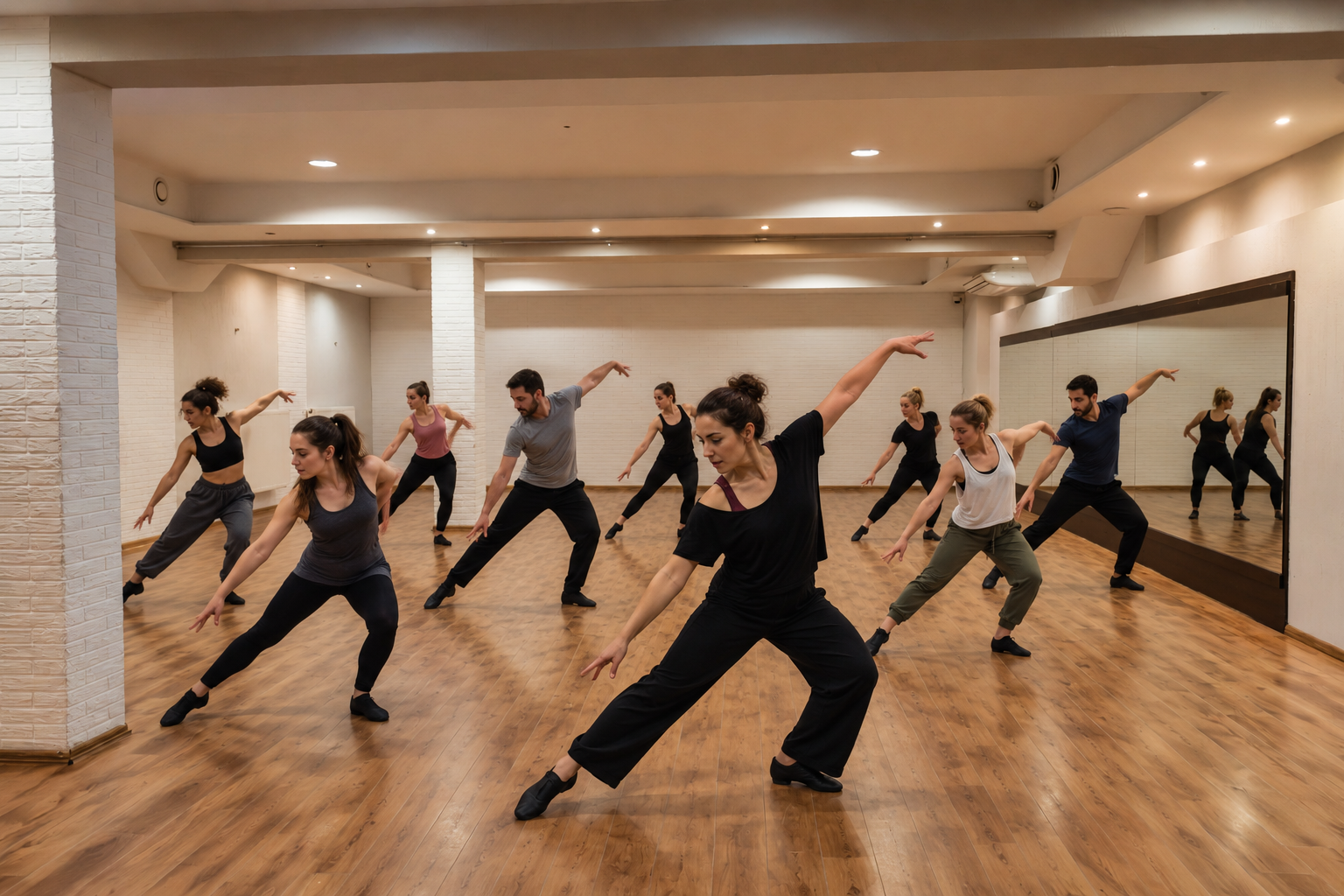 Próba choreografii podczas obozu tanecznego